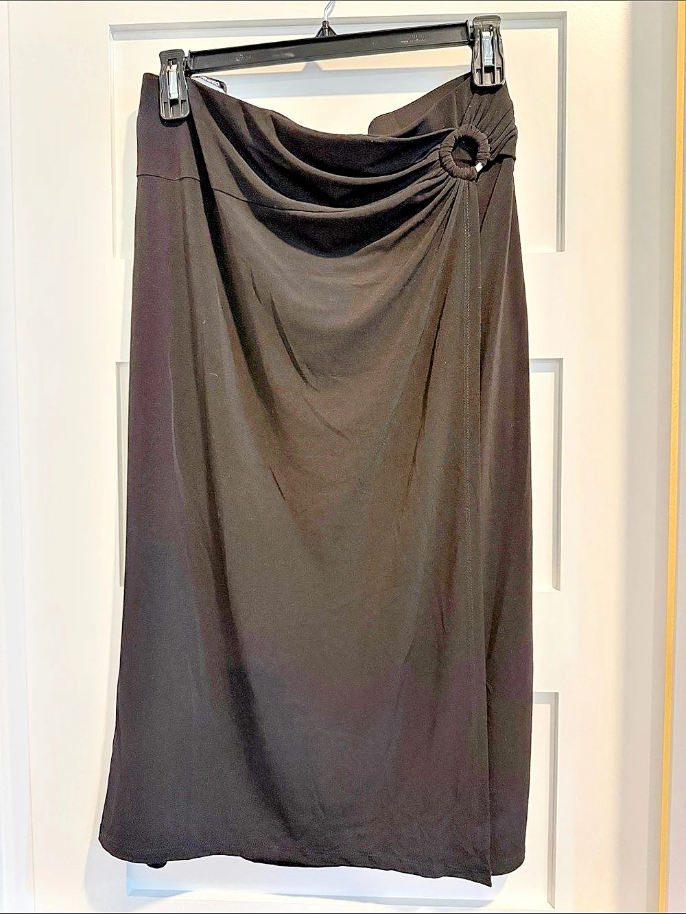 Calvin Klein Draped Maxi Skirt in Black Large Like New